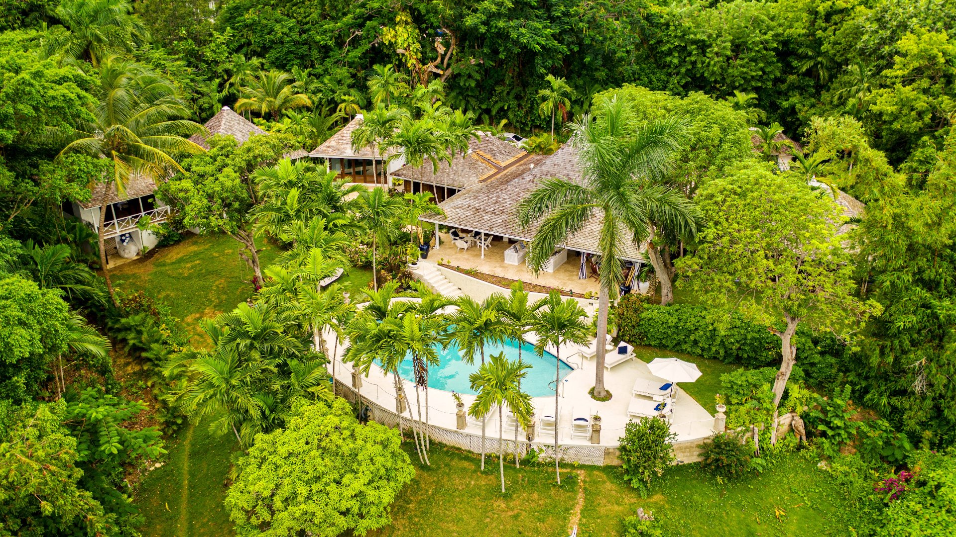 Aerial of Coconut Cottage Luxury Villa