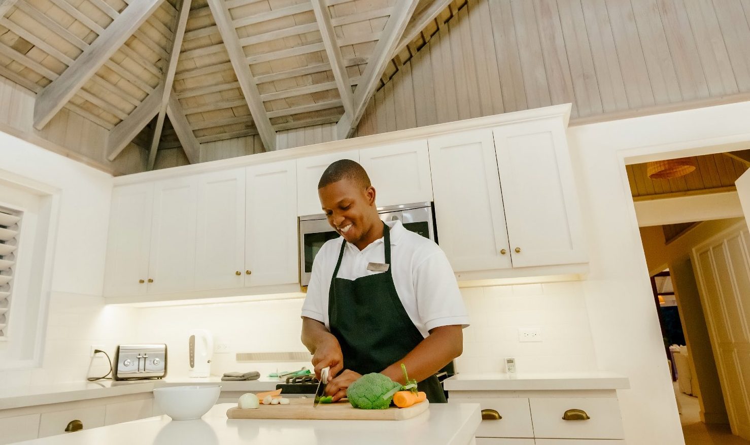 chef preparing food at Coconut Cottage, Montego Bay